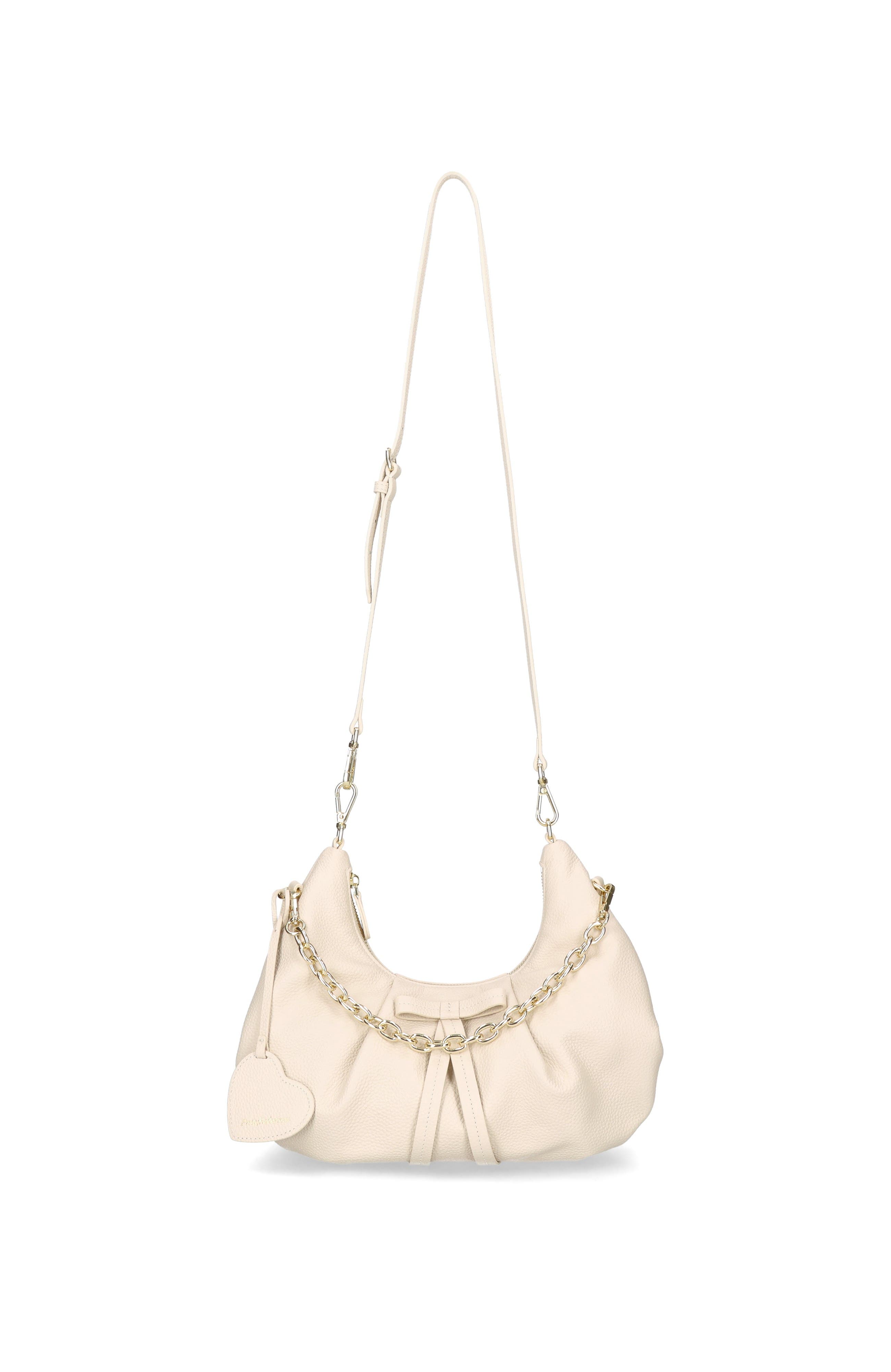 Croissant Bag With Bow And Removable Clip On Cross Body Strap, Alternate, color, Ivory