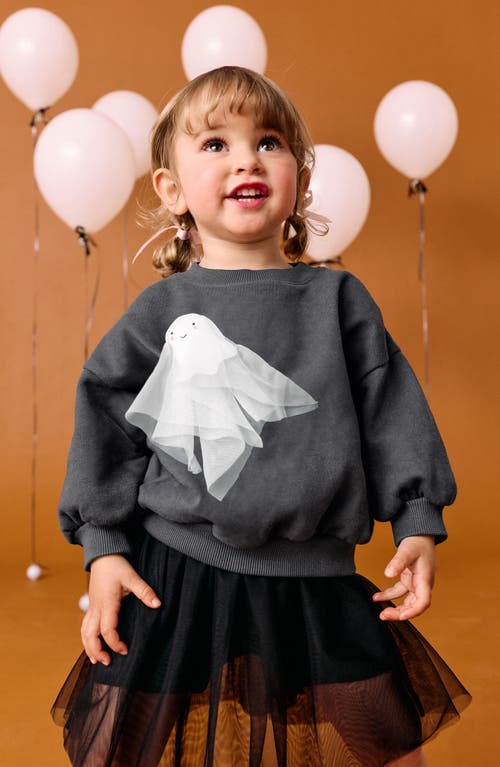 Next Kids' Halloween Ghost Appliqué Sweatshirt In Black