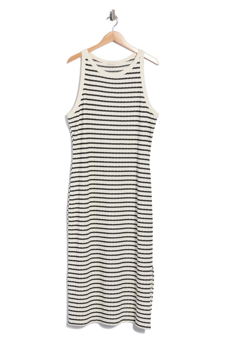 Stripe Midi Tank Dress, Alternate, color, BLK WHT STRIPE