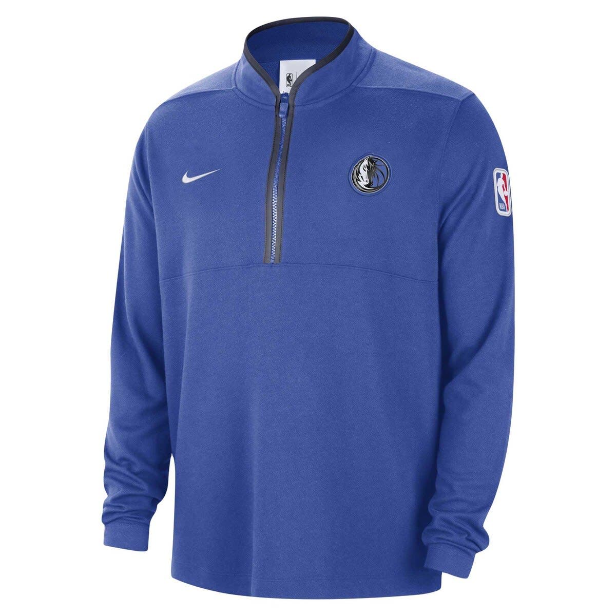 Men's Nike Blue Dallas Mavericks Authentic Performance Half-Zip Jacket - image 2