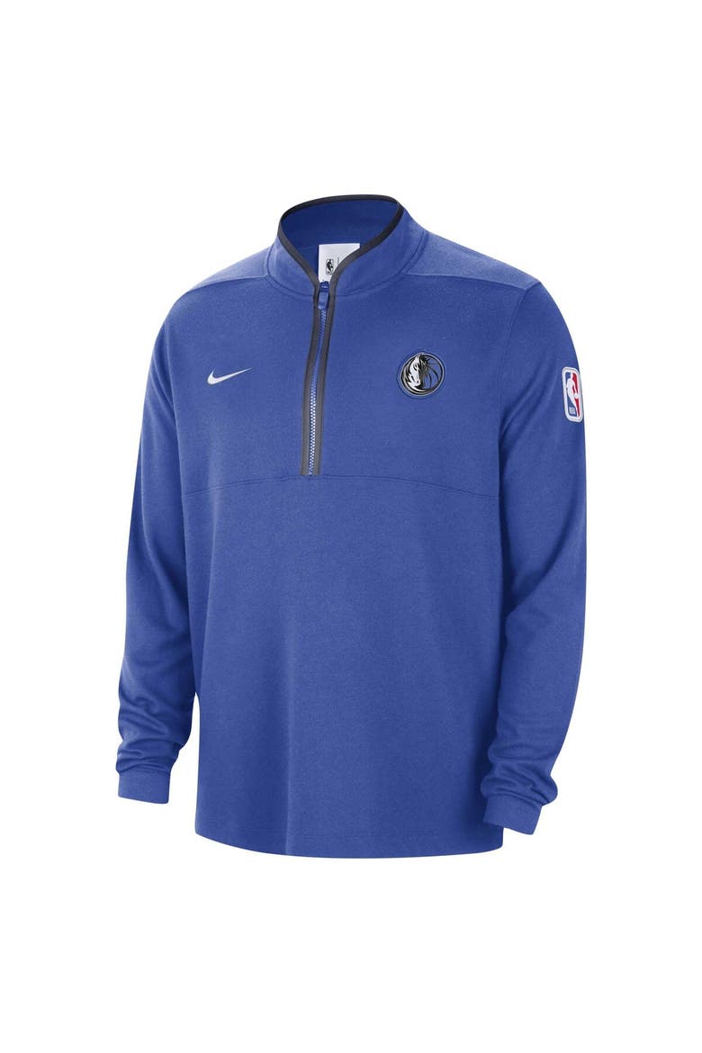 Men's Nike Blue Dallas Mavericks Authentic Performance Half-Zip Jacket, Alternate, color, Blue