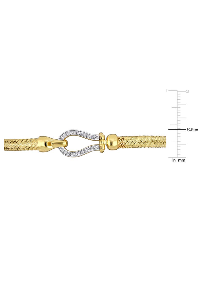 Two-Tone Cubic Zirconia Weave Bracelet, Alternate, color, WHITE