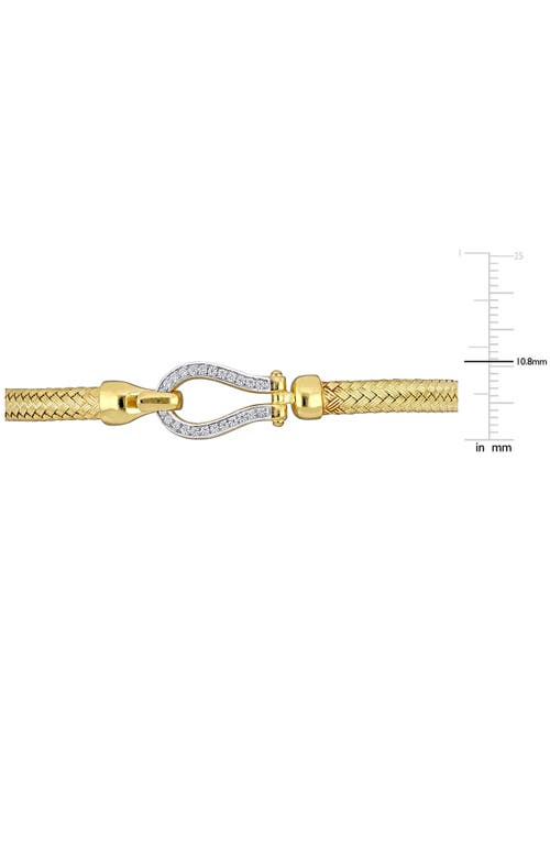 Delmar Two-tone Cubic Zirconia Weave Bracelet In Gold