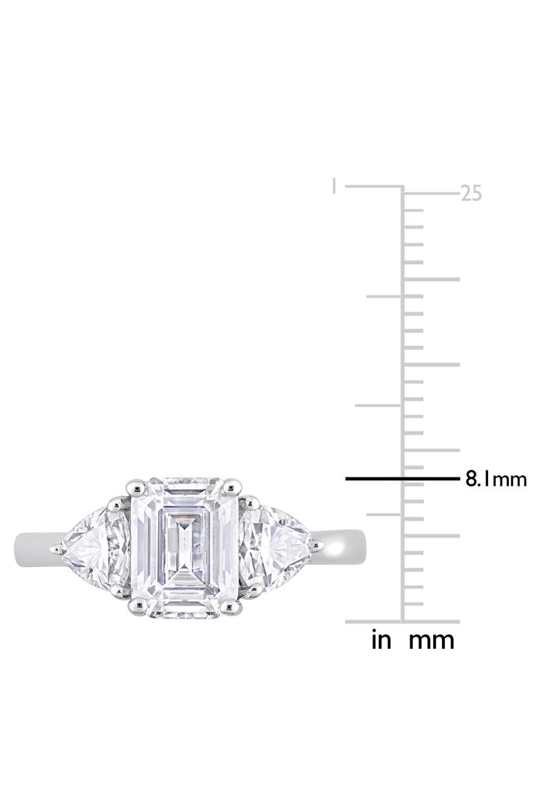 Octagon Cut & Trilliant Cut Moissanite Ring, Alternate, color, WHITE