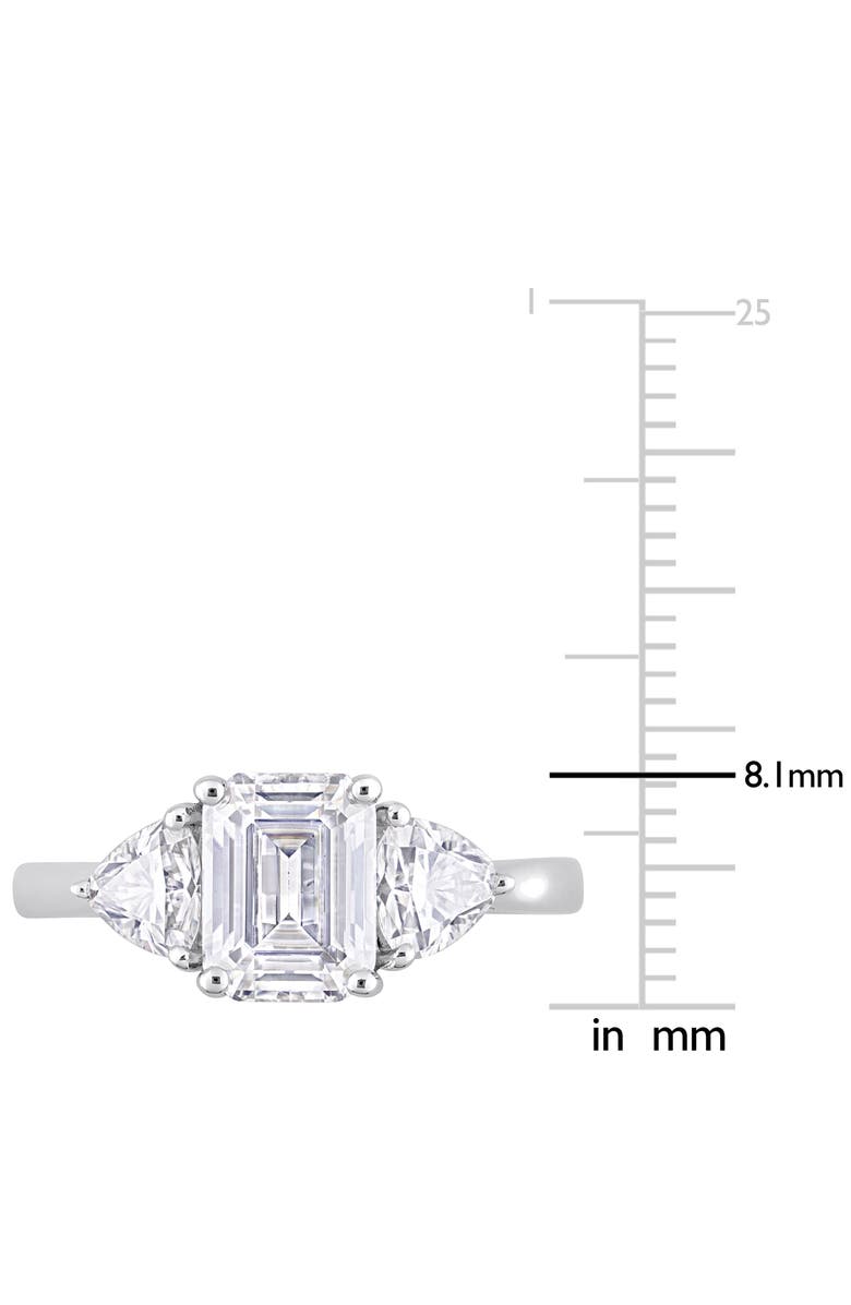 DELMAR Octagon Cut & Trilliant Cut Moissanite Ring, Alternate, color, White