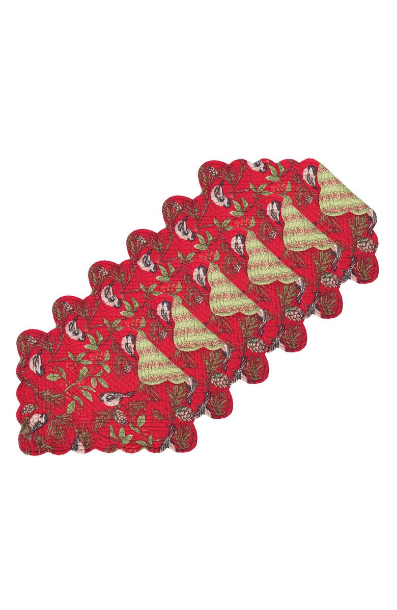 C&F Home Chickadee Red Placemats Set of 6, 13" x 19", Alternate, color, Red