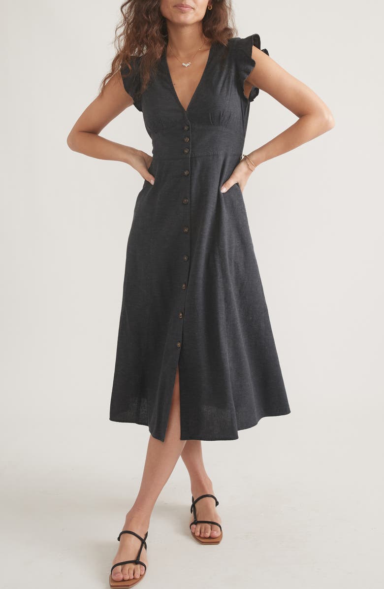 Marine Layer Camila Button Front Midi Dress, Main, color,