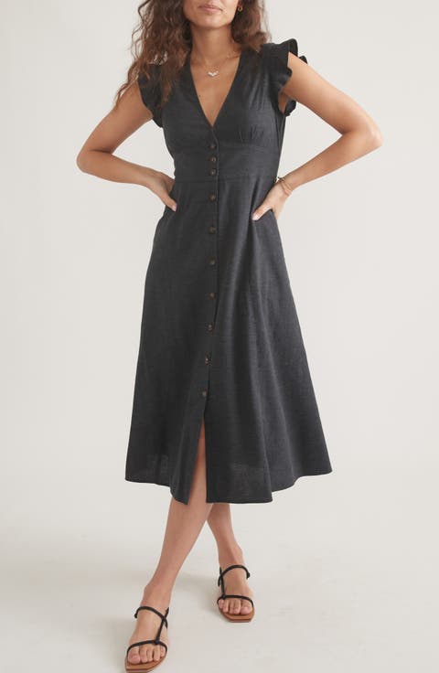Camila Button Front Midi Dress