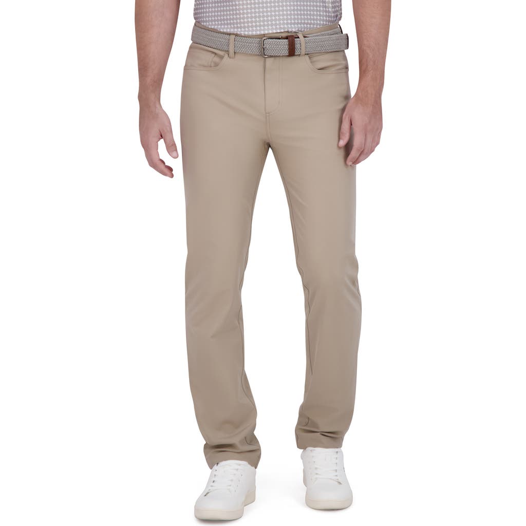 Ben Sherman Solid 4-way-stretch Tech Golf Pants In Khaki
