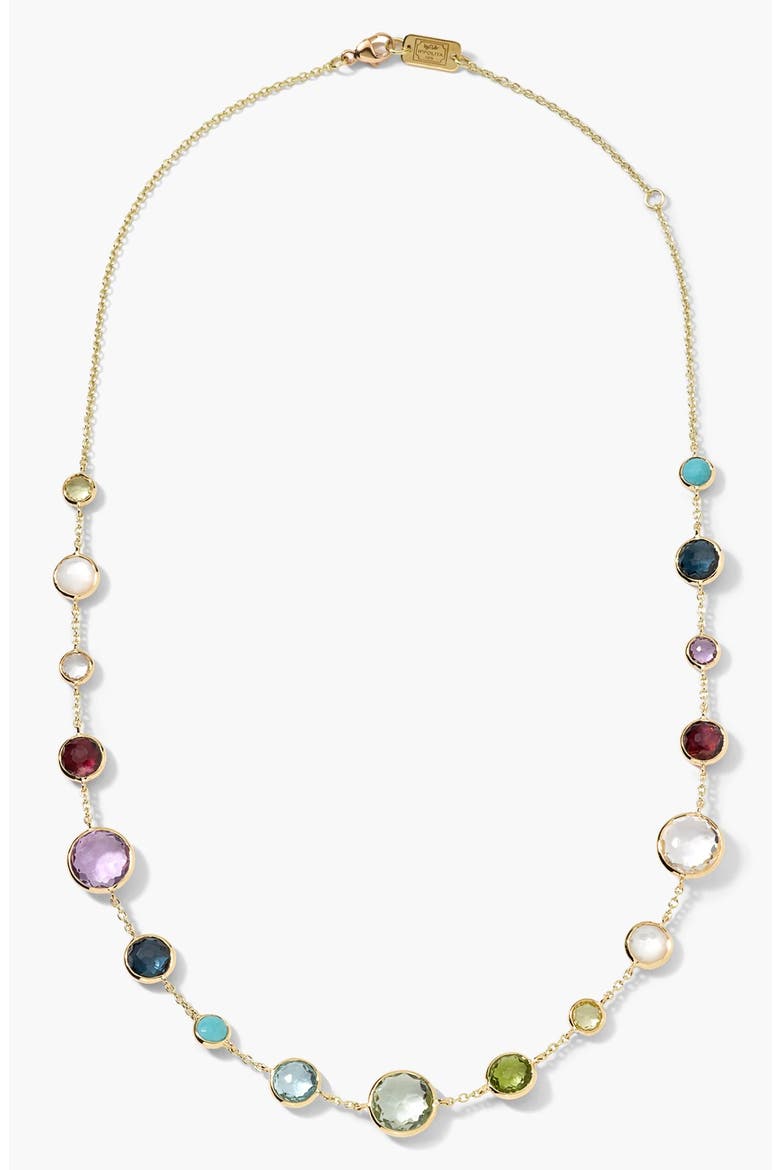 'Rock Candy - Lollipop' 18k Gold Station Necklace, Main, color, YELLOW GOLD/ MULTI