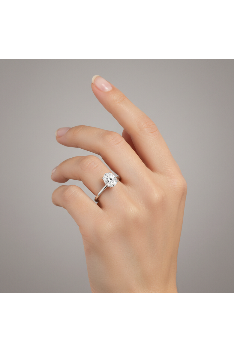Camilla 14K White Gold Oval Lab Grown Diamond Hidden Halo Engagement Ring - 1.75 Ct, Alternate, color, 14K White Gold