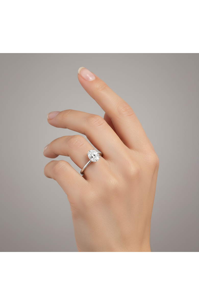 LuvMyJewelry Camilla 14K White Gold Oval Lab Grown Diamond Hidden Halo Engagement Ring - 1.75 Ct, Alternate, color, 14K White Gold