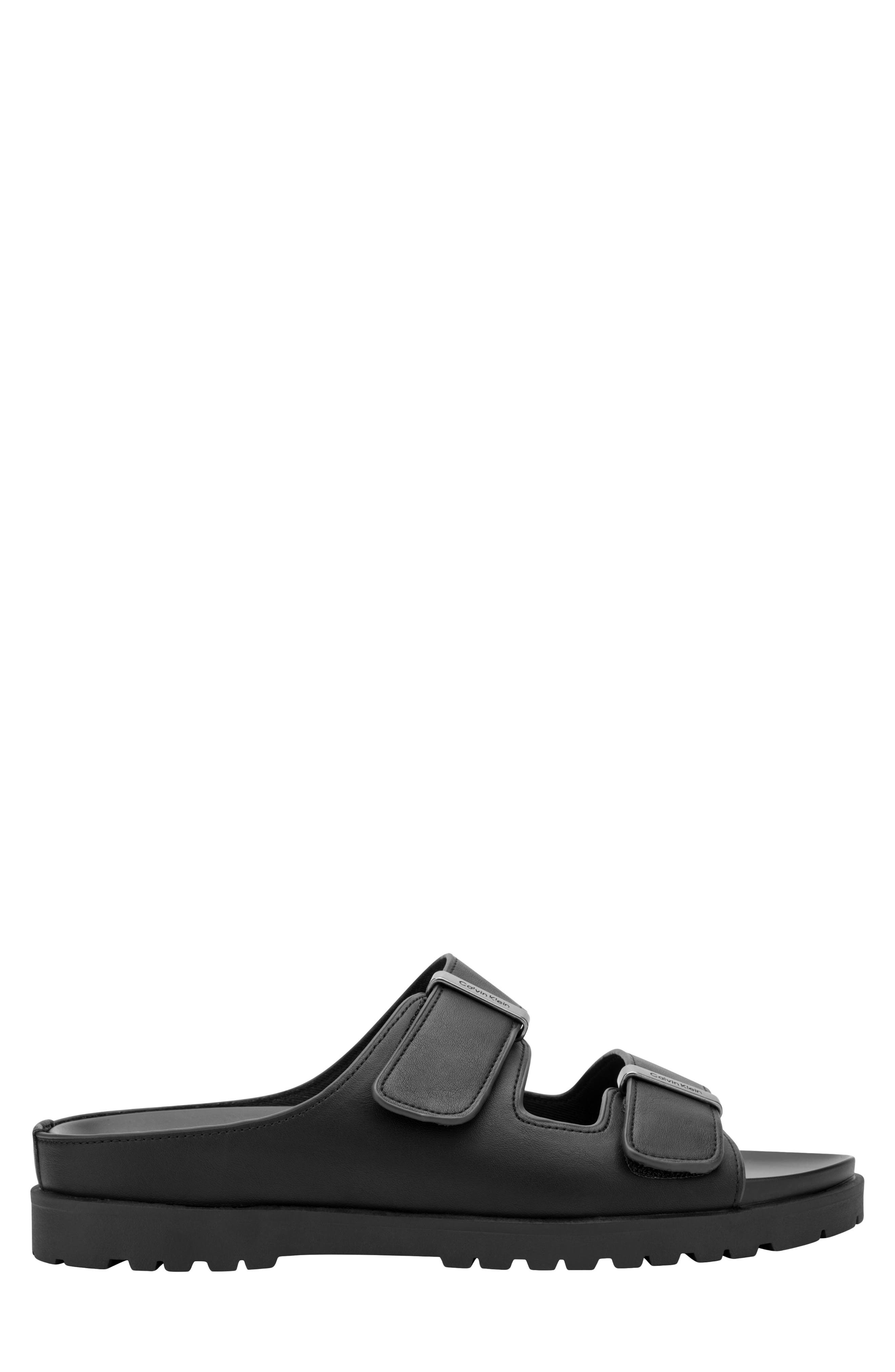 Ronee Faux Leather Slide Sandal, Alternate, color, BLACK