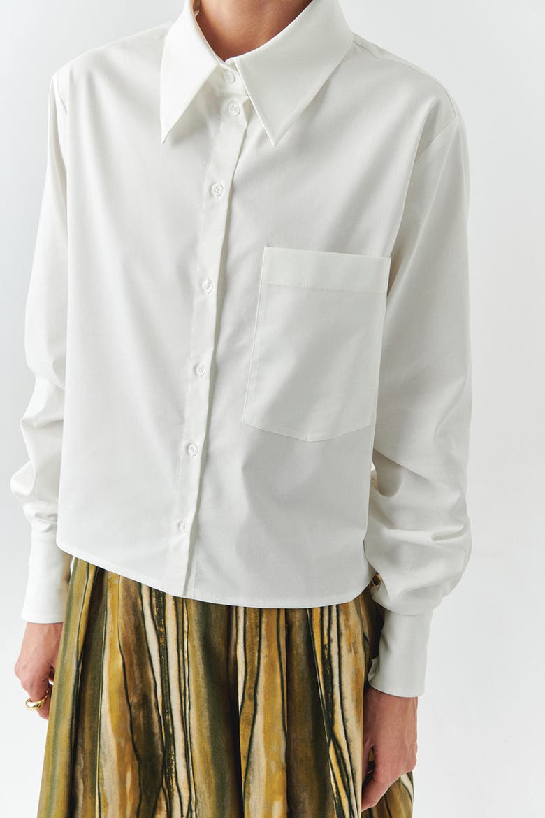 Theodora Long Sleeve Shirt, Alternate, color, ECRU