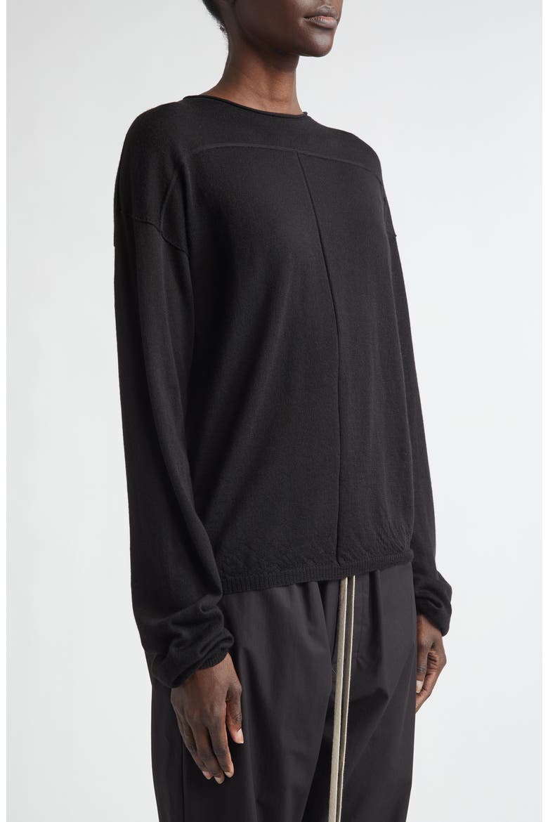 Virgin Wool Crewneck Sweater, Alternate, color, BLACK