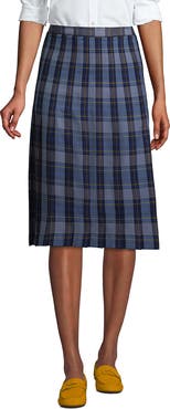Lands' End School Uniform Plaid Pleated Skirt Below the Knee