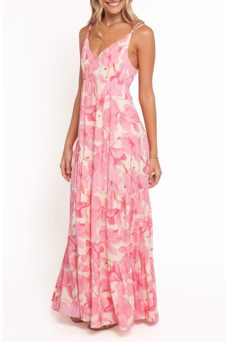 Forbes Tiered Cotton Maxi Dress, Alternate, color, PINK FLORAL