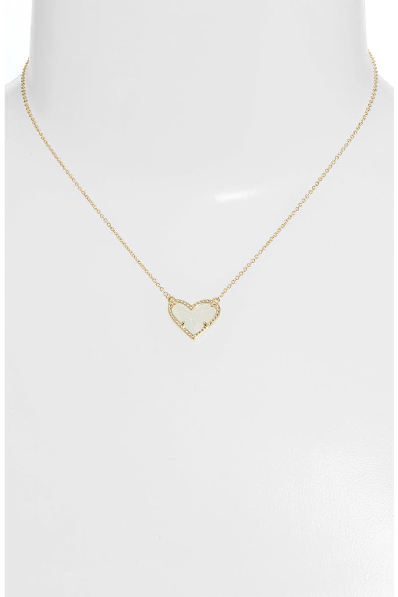 Ari Heart Pendant Necklace, Alternate, color, GOLD/ IRIDESCENT DRUSY