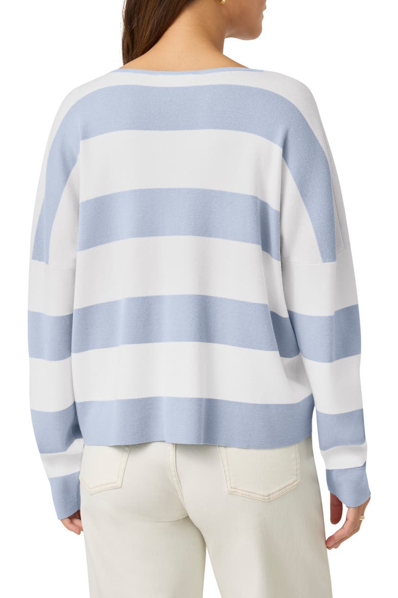 Veronica Stripe Sweater, Alternate, color, WHITE/ SEAPORT