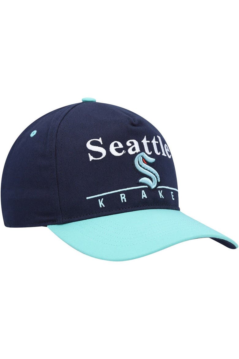 Men's '47 Deep Sea Blue/Light Blue Seattle Kraken Super Hitch Adjustable Snapback Hat, Alternate, color, Navy