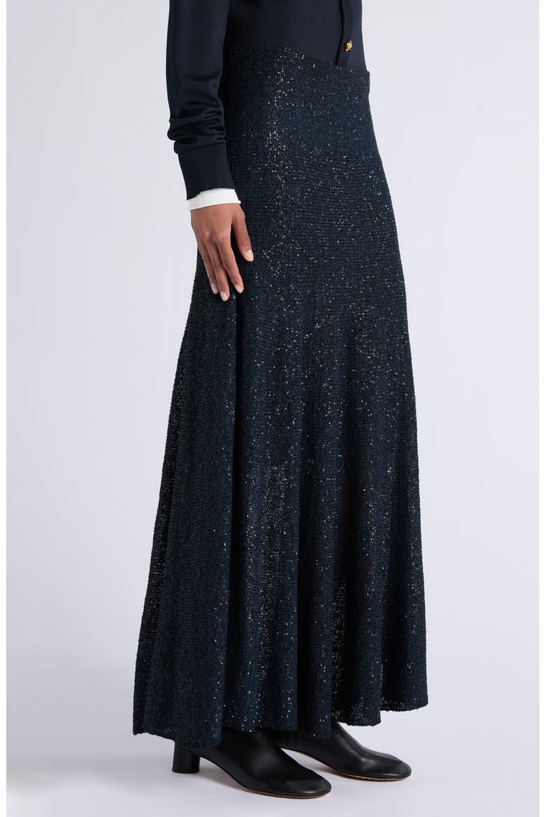 Sequins Double Layer Knit Skirt, Alternate, color, 4071 MIDNIGHT BLUE
