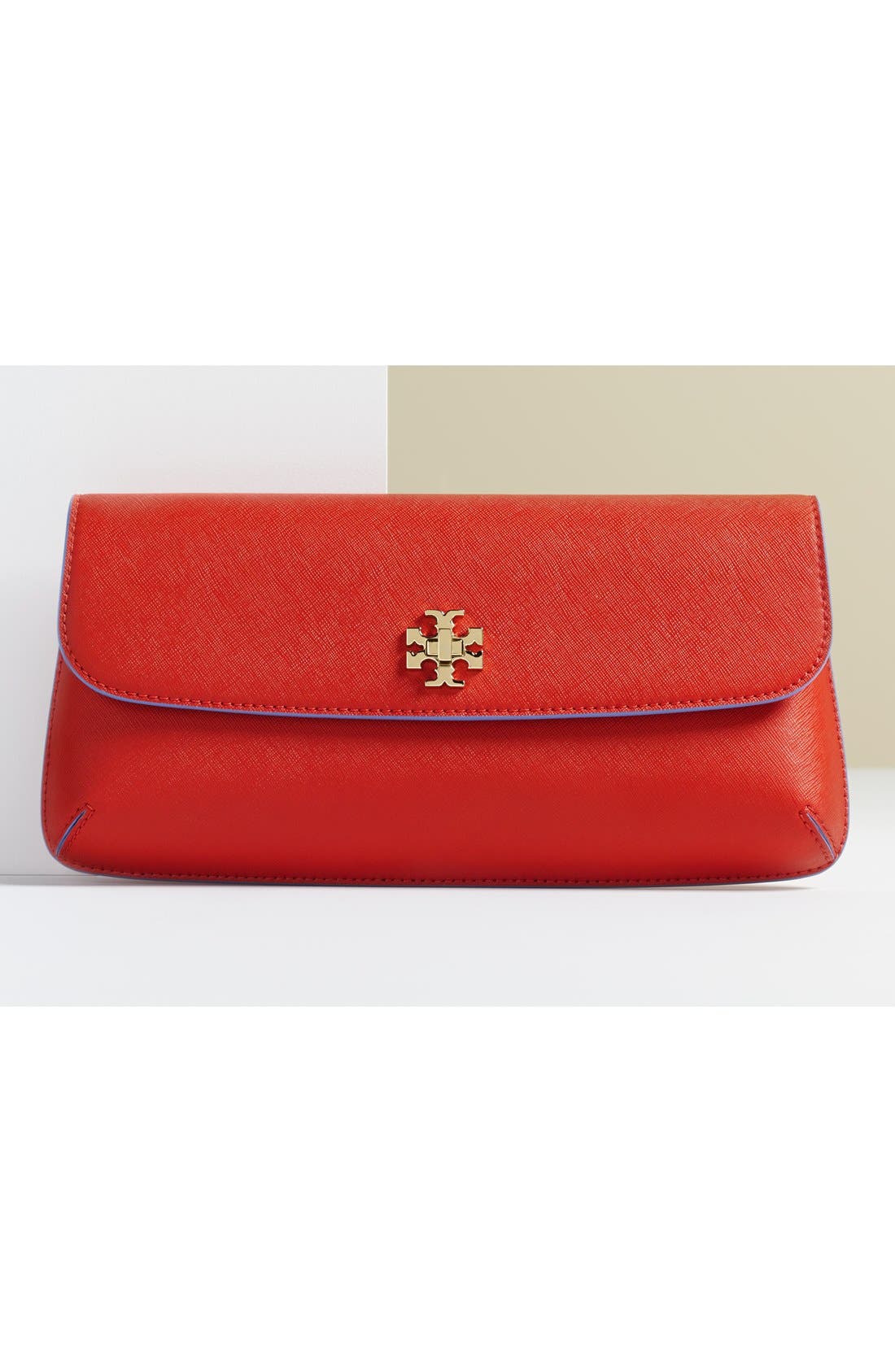 Tory Burch 'Diana' Leather Clutch, Main, color, 