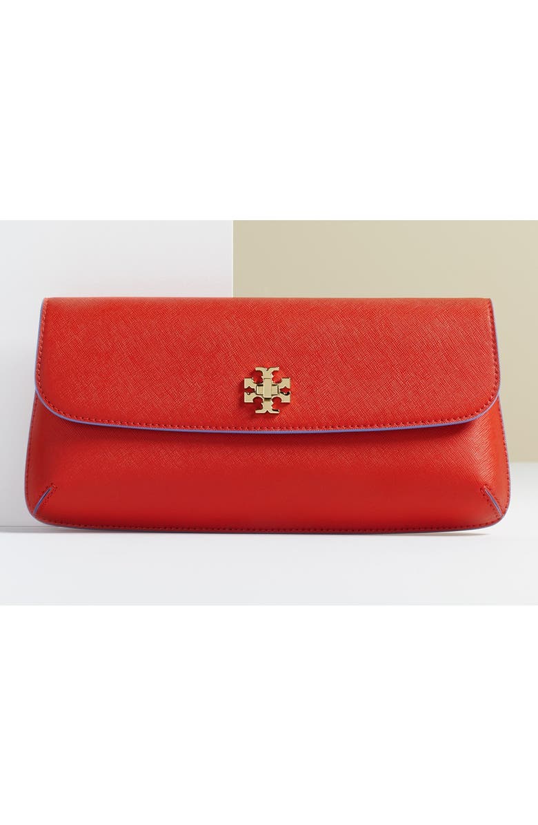 Tory Burch 'Diana' Leather Clutch, Main, color,