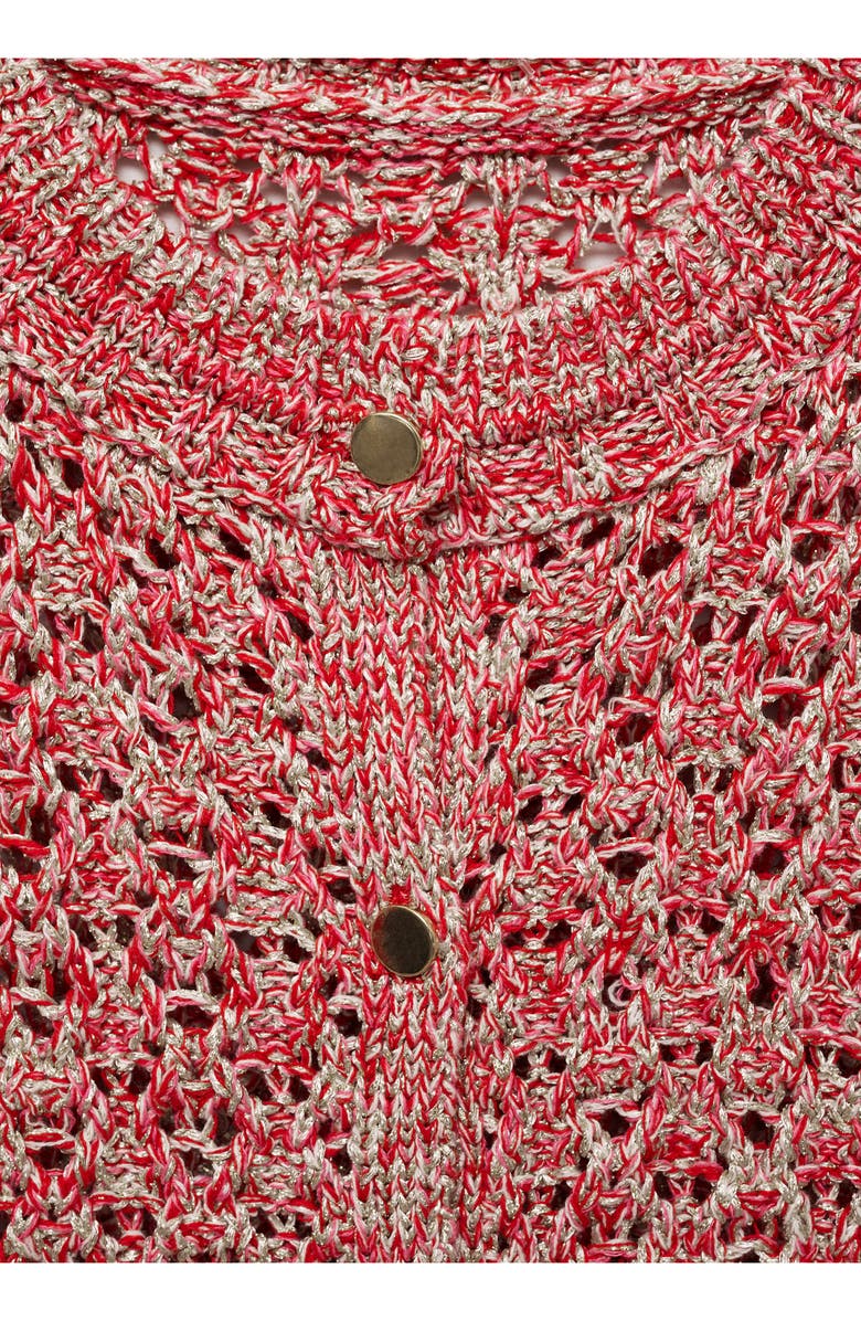 MANGO Metallic Open Stitch Cardigan, Alternate, color, 