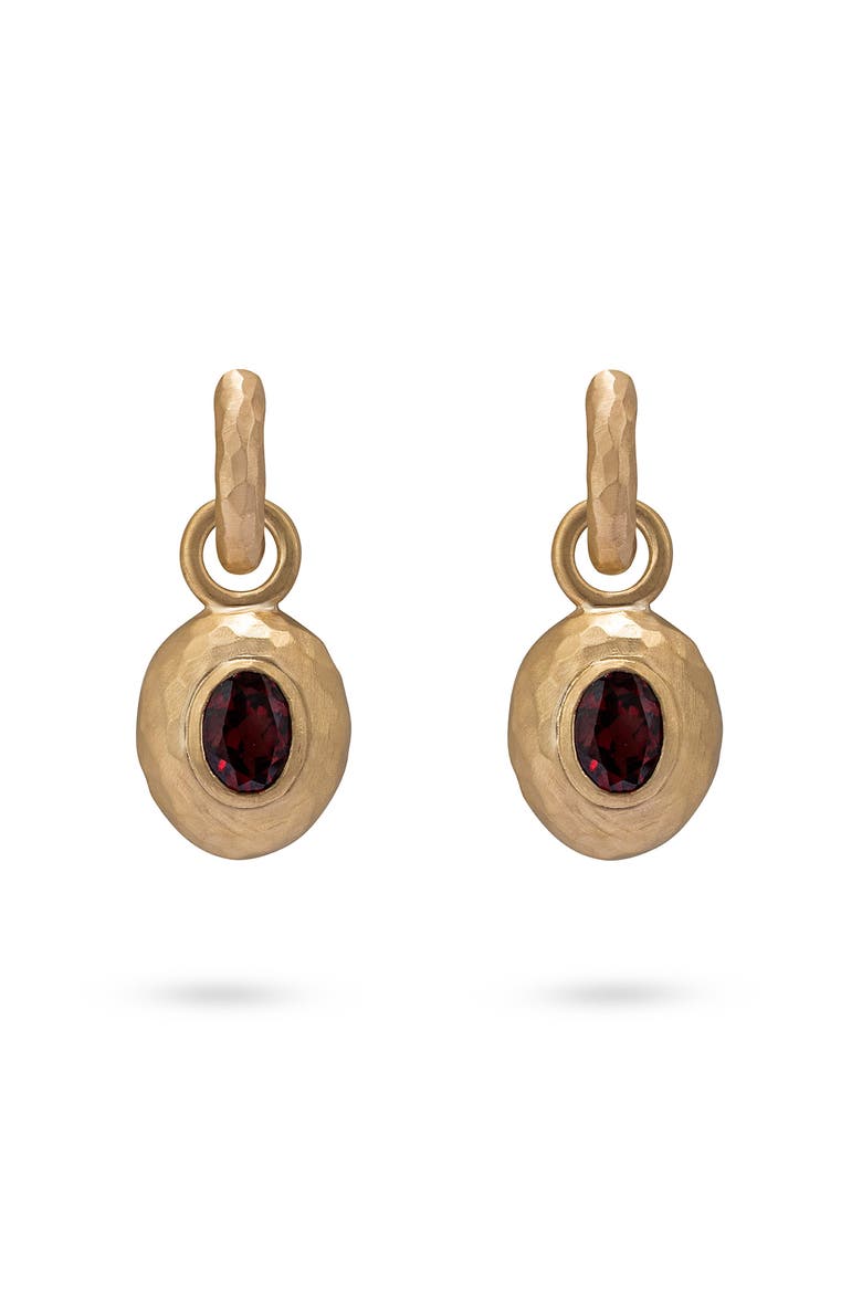 Wander Hoops Small with Sasso Charms Red Garnet, Main, color, Sasso Charm
