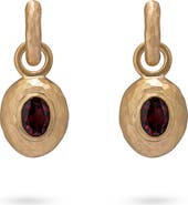 Eloise Jewelry Wander Hoops Small with Sasso Charms Red Garnet