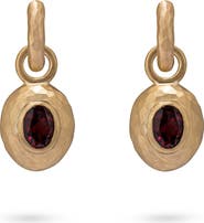 Eloise Jewelry Wander Hoops Small with Sasso Charms Red Garnet