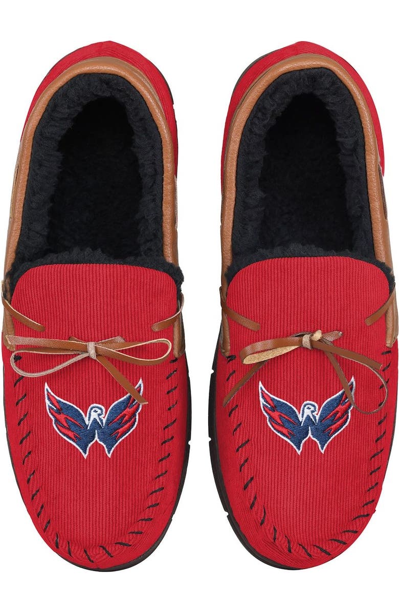 FOCO Men's FOCO Washington Capitals Corduroy Moccasin Slippers, Main, color,