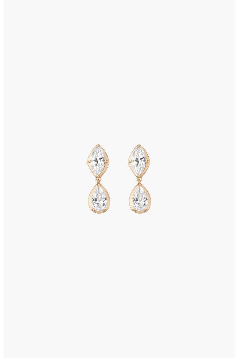 Georgian Toi et Moi Drop Earrings, Main, color, Yellow