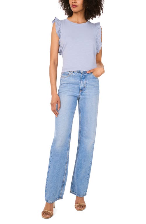 Two By Vince Camuto Ruffle Eyelet Tank Top In Blue