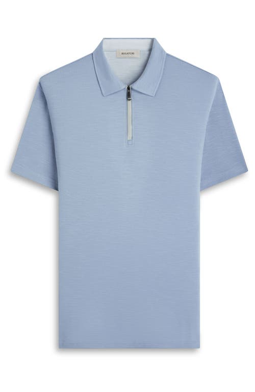 Bugatchi Quarter Zip Polo In Shark
