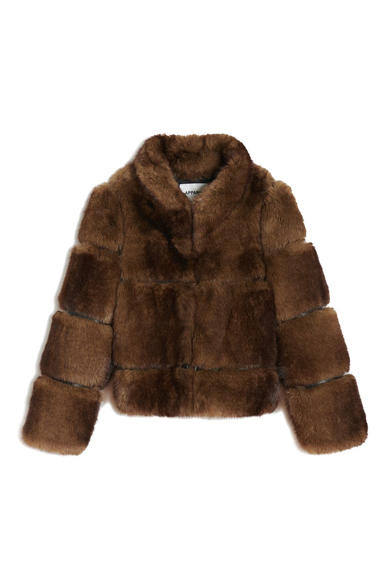 Sai Faux Fur Coat, Alternate, color, MINK
