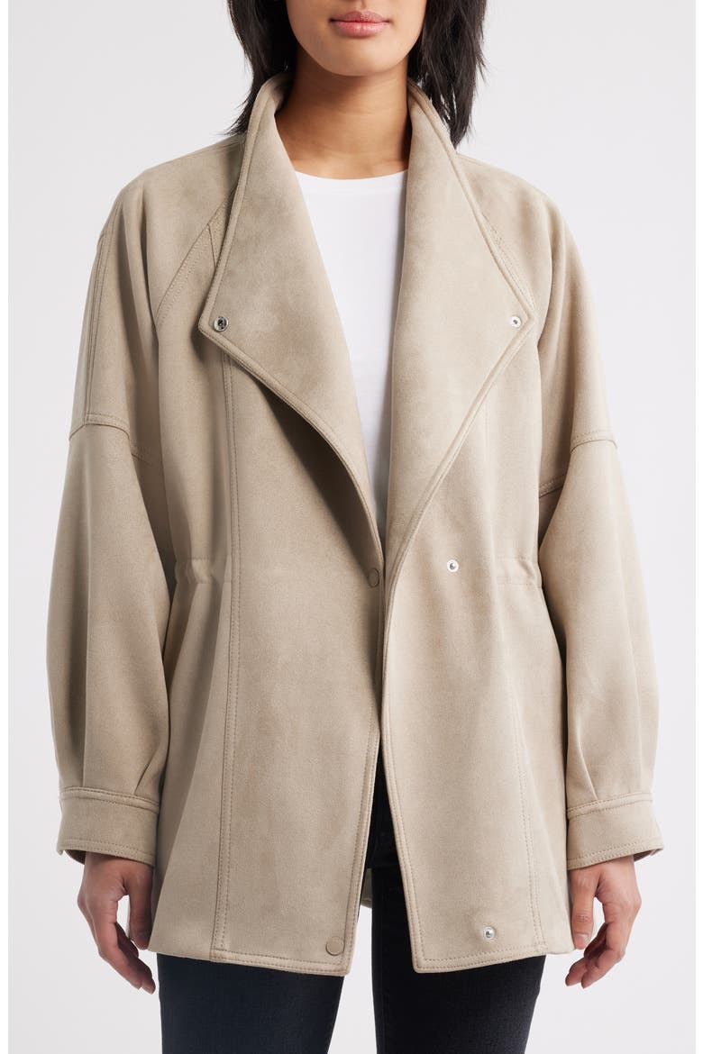 Faux Suede Jacket, Alternate, color, BONE