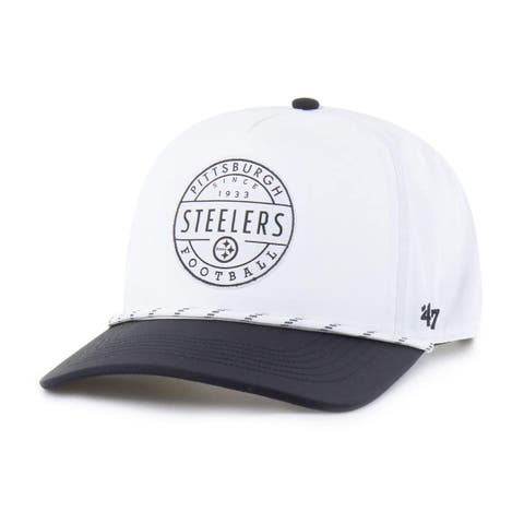 Men's '47 White/Black Pittsburgh Steelers Suburbia Hitch Two-Tone Adjustable Hat