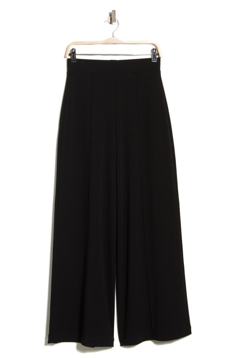 Tempest Pleat Wide Leg Knit Pull-on Pants, Main, color, BLACK