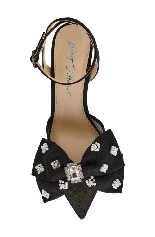 Betsey Johnson Mark Ankle Strap Mesh Pump In Black