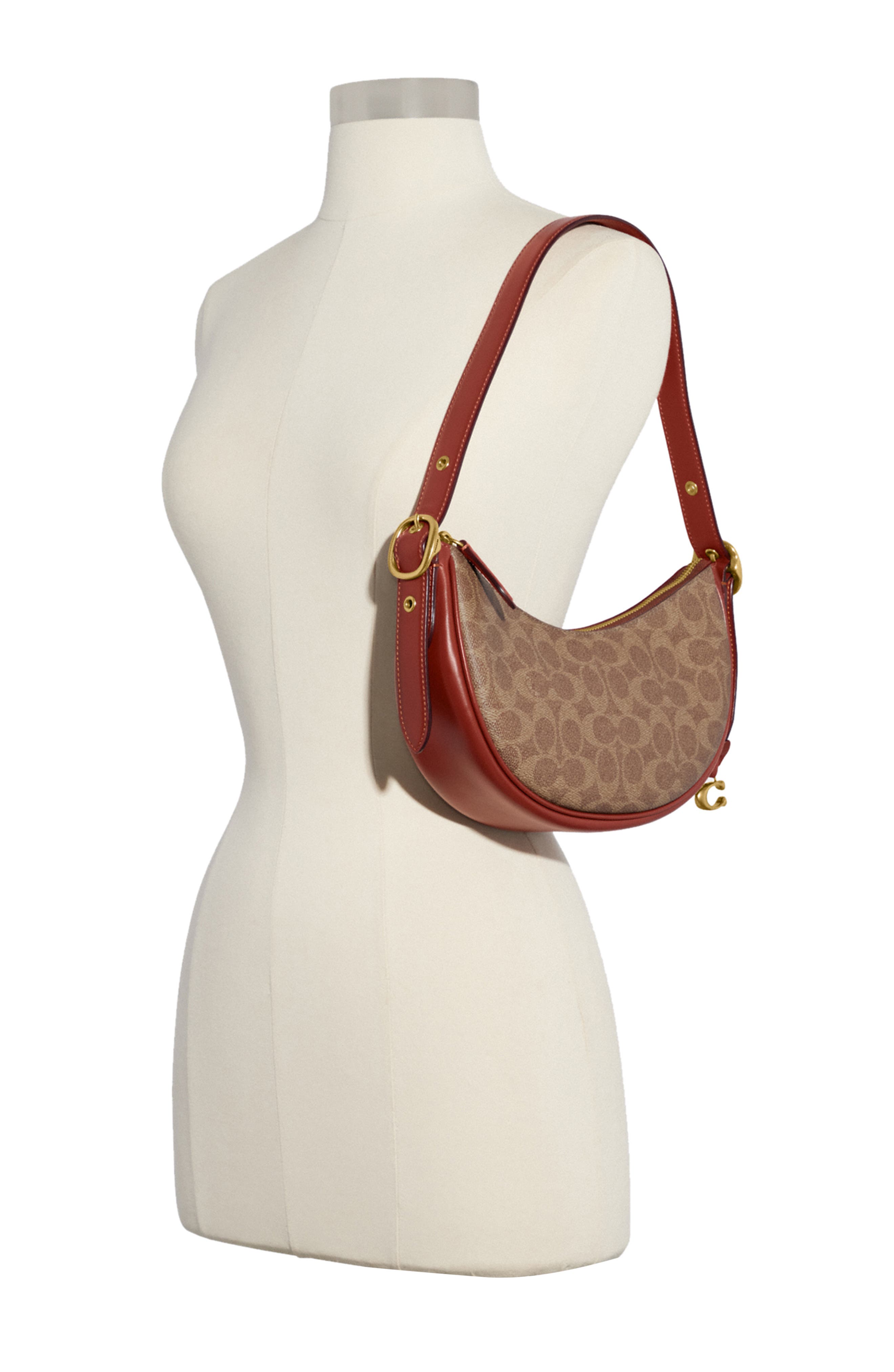 COACH Luna Signature Coated Canvas Shoulder Bag, Alternate, color, 