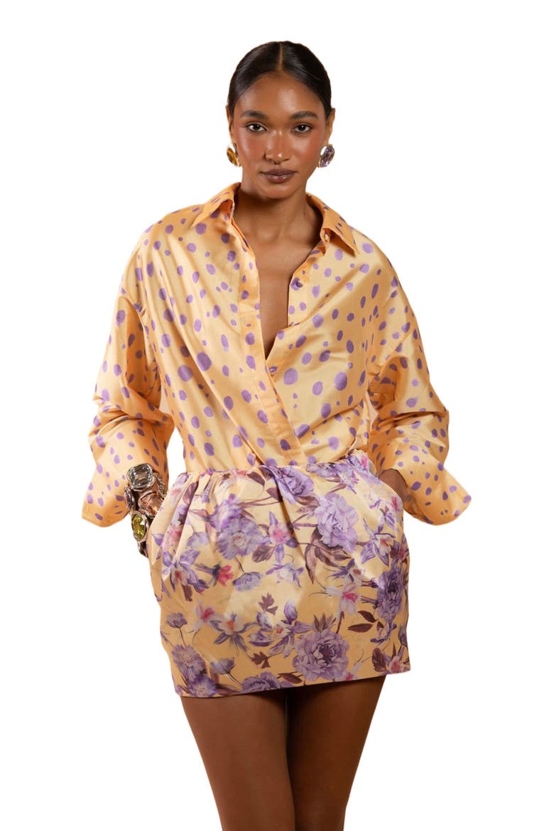Peony Dots Top, Alternate, color, YELLOW
