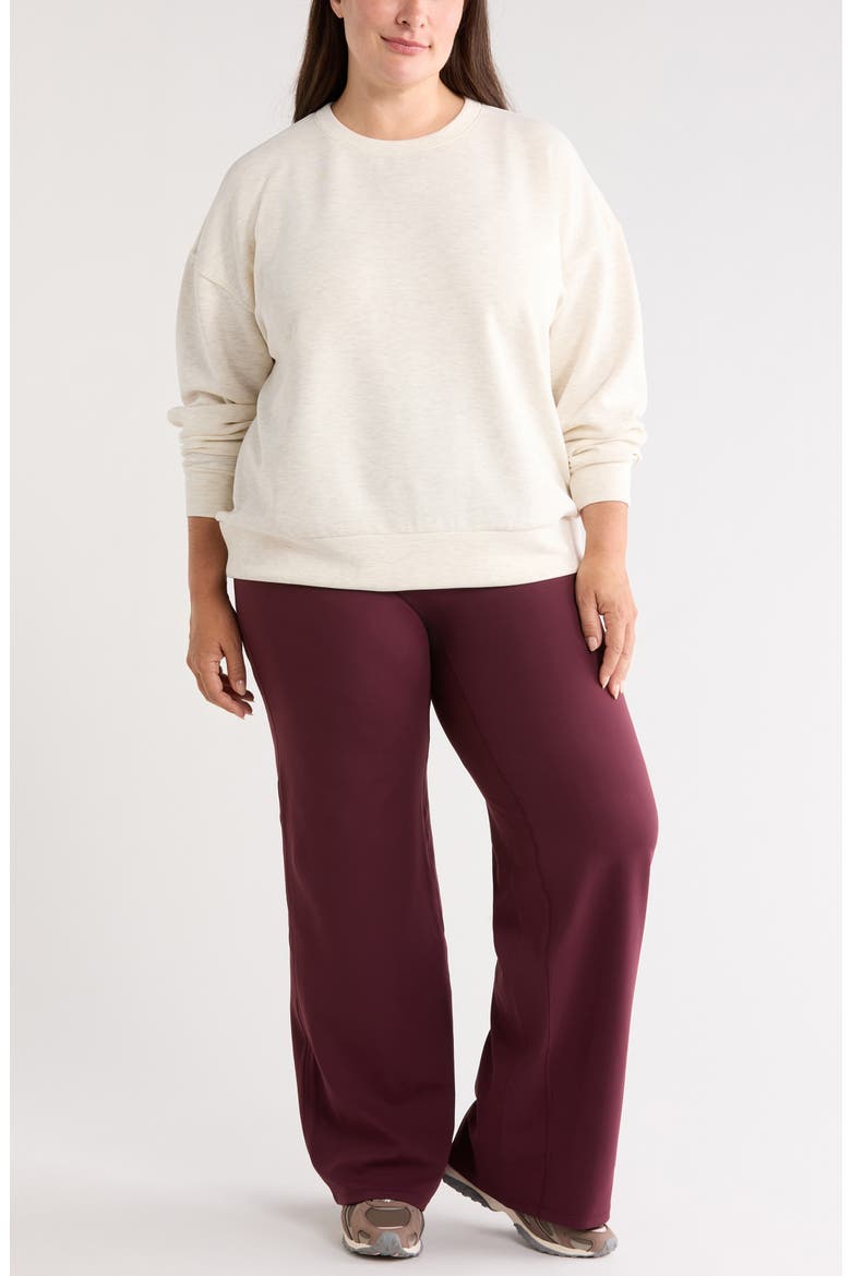 Soft Luxe Boxy Knit Crew Sweatshirt, Alternate, color, IVORY HEATHER- PURPLE