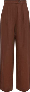 Barbour Lucy Pleated High Waist Cotton 
Linen Pants