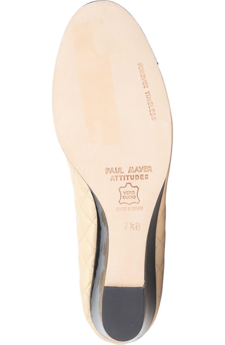 PAUL MAYER Cap Toe Quilted Wedge Pump, Alternate, color, Beige/ Black Patent