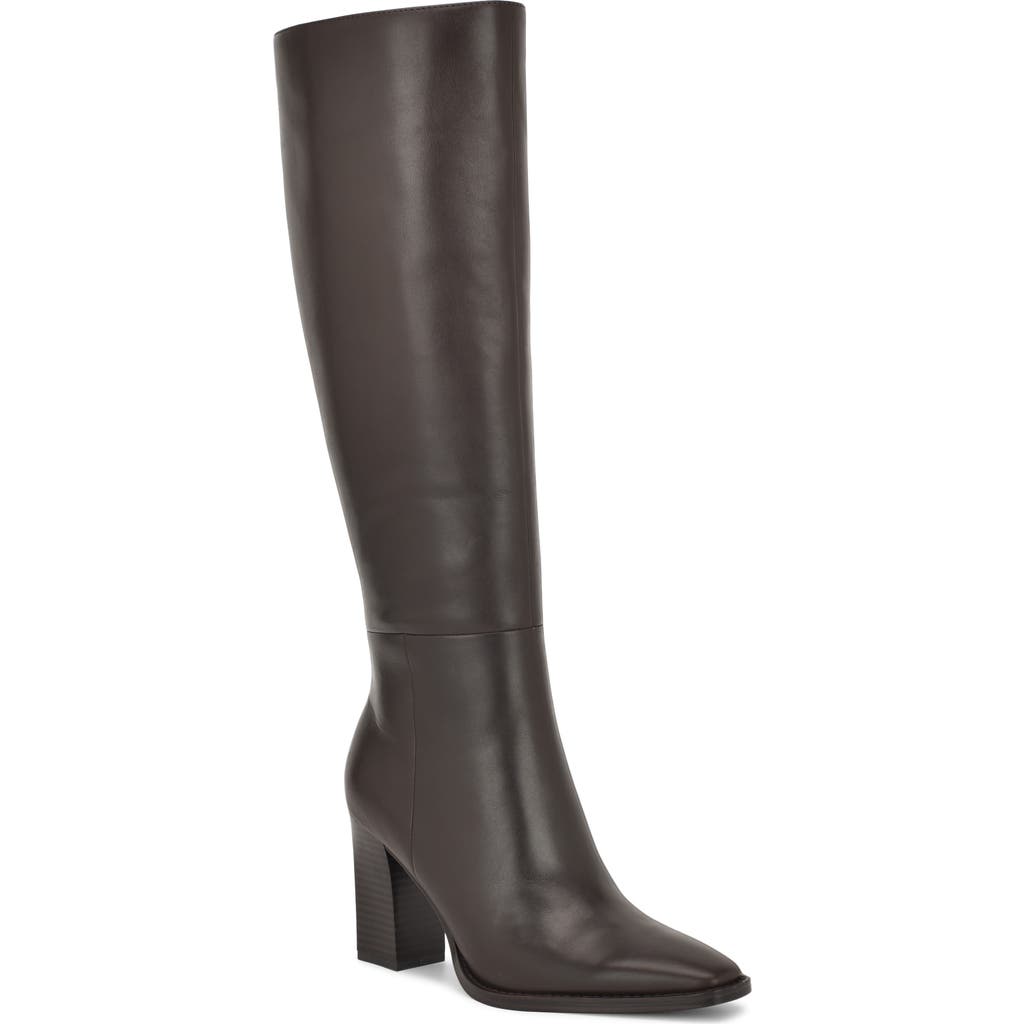 Nine West Morgin Pointed Toe Knee High Boot In Black