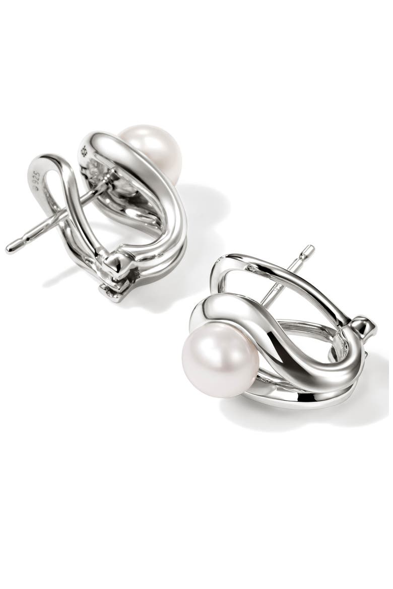 Surf Earrings, Sterling Silver, Freshwater Pearls, Alternate, color, SILVER