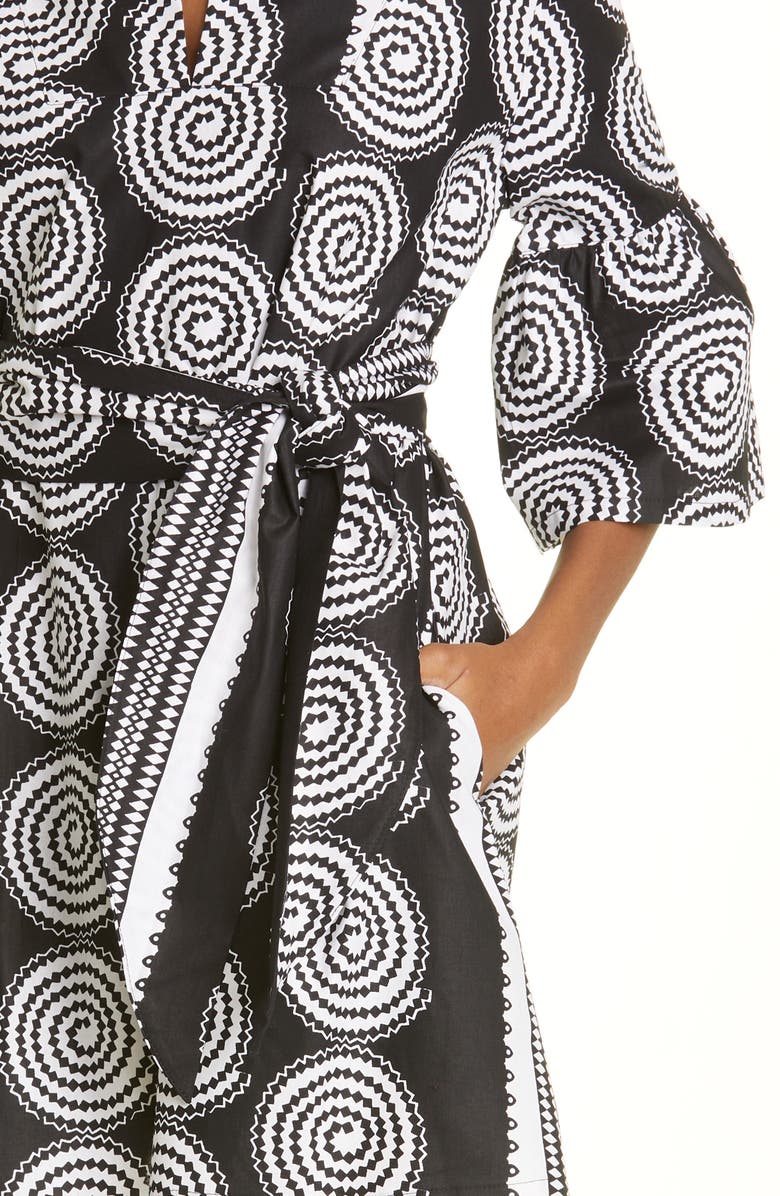 The Oula Company Abstract Print Tie Front Shift Dress, Alternate, color, 