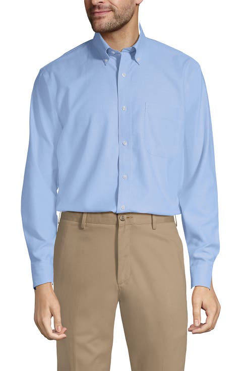Tailored Fit No Iron Solid Supima Cotton Oxford Dress Shirt