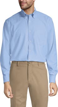 Lands' End Tailored Fit No Iron Solid Supima Cotton Oxford Dress Shirt